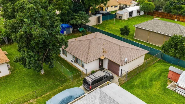 an aerial view of a house