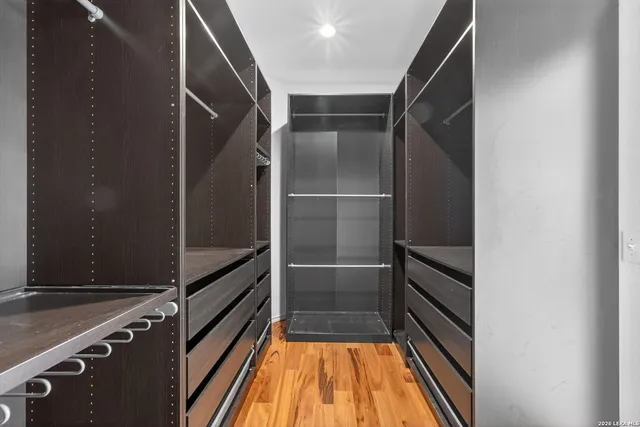 a view of entryway with wooden floor