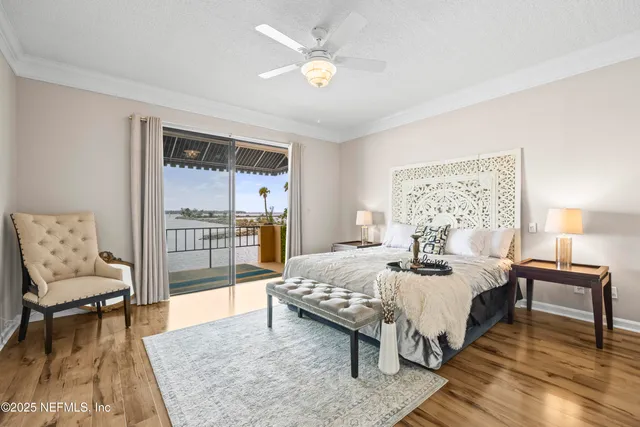 a view of a lake from a balcony