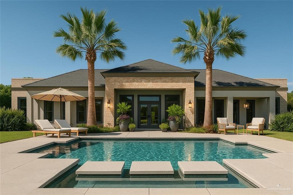 4905 Tyler, Unit 1 McAllen, TX 78503 - Photo 14 of 25 a view of a house with pool lawn chairs and a dining table