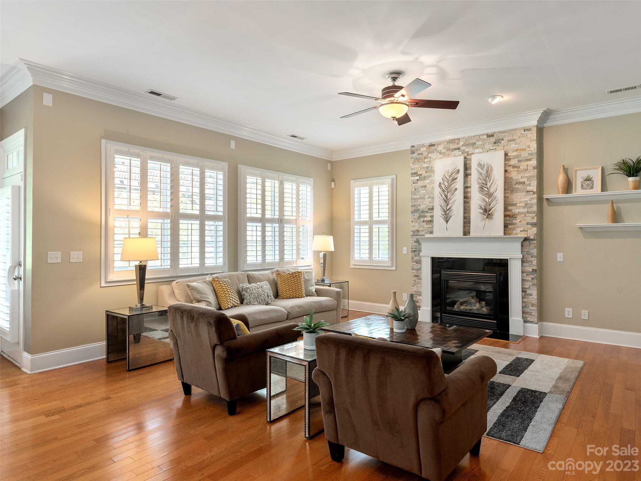 11510 Wheat Ridge Road Charlotte, NC 28277 - Photo 14 of 48 a living room with furniture and a fireplace