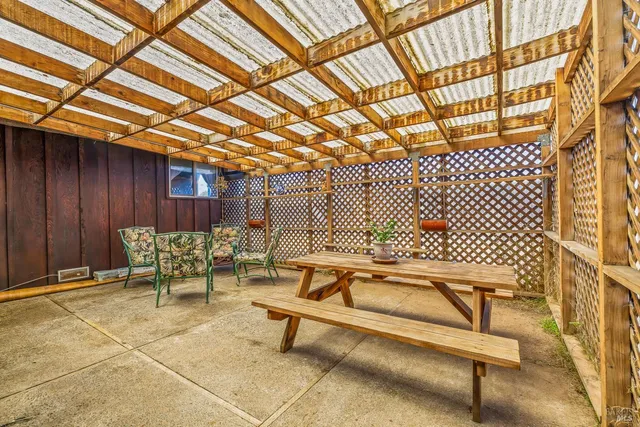 a outdoor space with lots of table and chairs