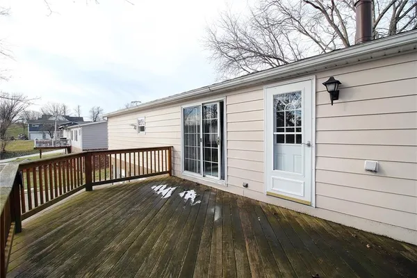 a view of a wooden deck