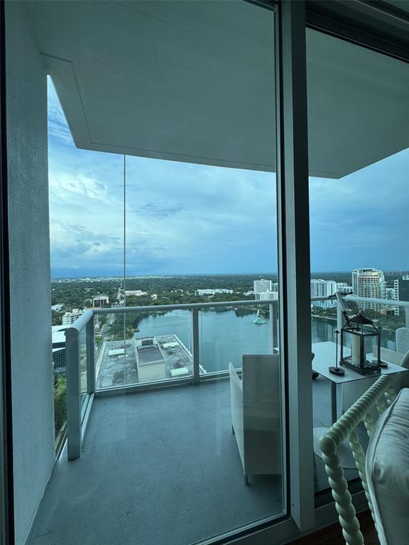 150 East Robinson Street, Unit 2409 Orlando, FL 32801 - Photo 26 of 26 a view of a balcony with lake view and mountain view