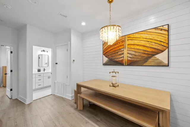 a view of entryway with wooden floor