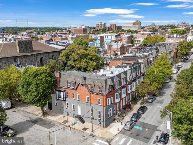 an aerial view of a city