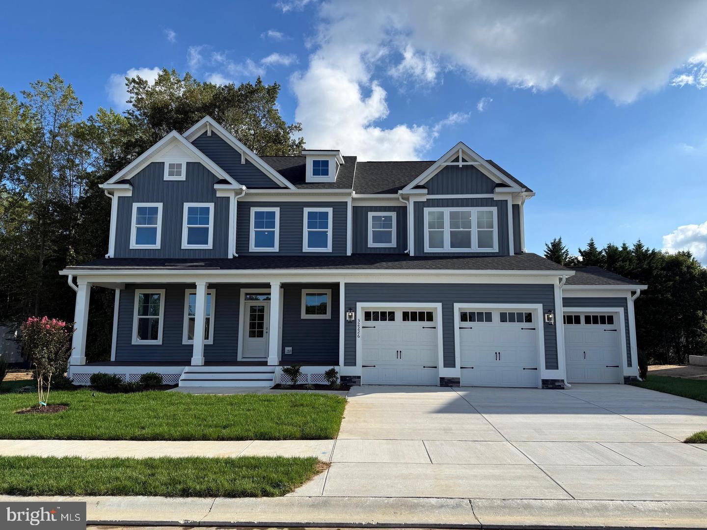 Charming blue home with modern elegance.