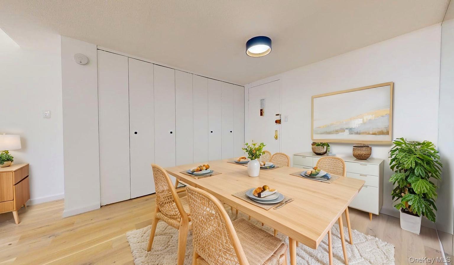 118-17 Union Turnpike, Unit 18H Queens, NY 11375 - Photo 4 of 49 Dining area with light wood-style flooring and baseboards