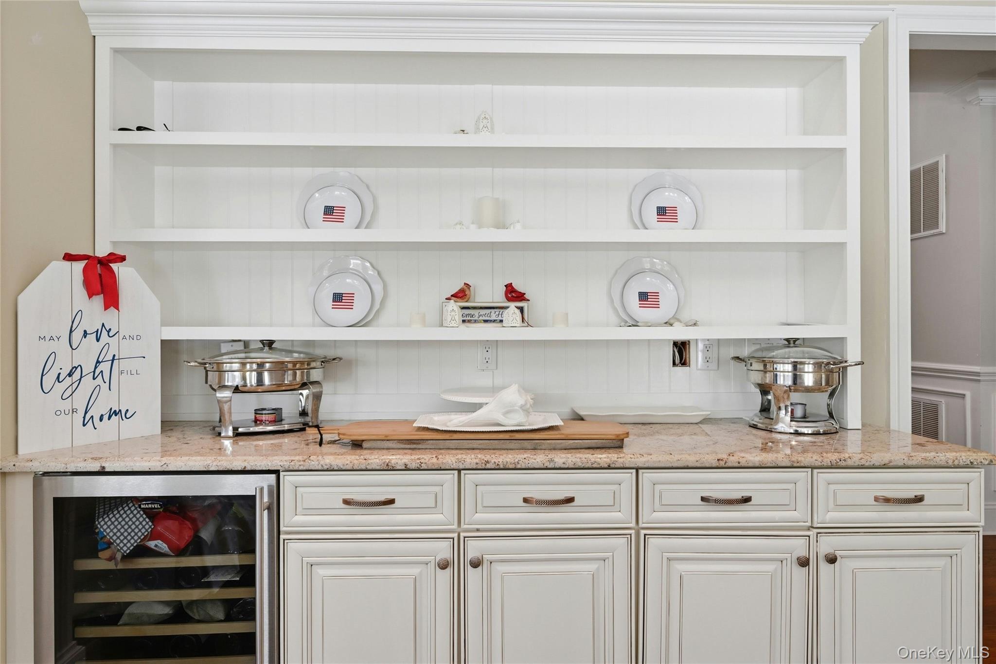 1330 Ridge Road Laurel Hollow, NY 11791 - Photo 16 of 47 Kitchen w Built In Cabinetry and Wine Fridge
