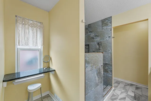 a bathroom with a shower