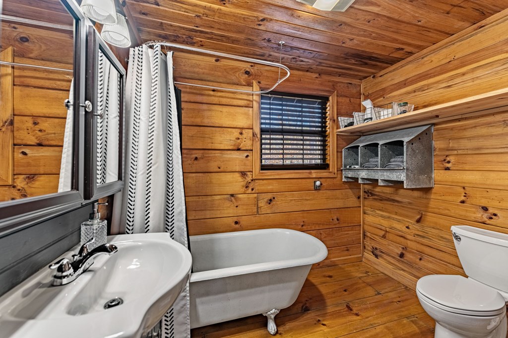 986 Joann Sisson Road Blue Ridge, GA 30513 - Photo 33 of 53 a bathroom with a sink a toilet and shower