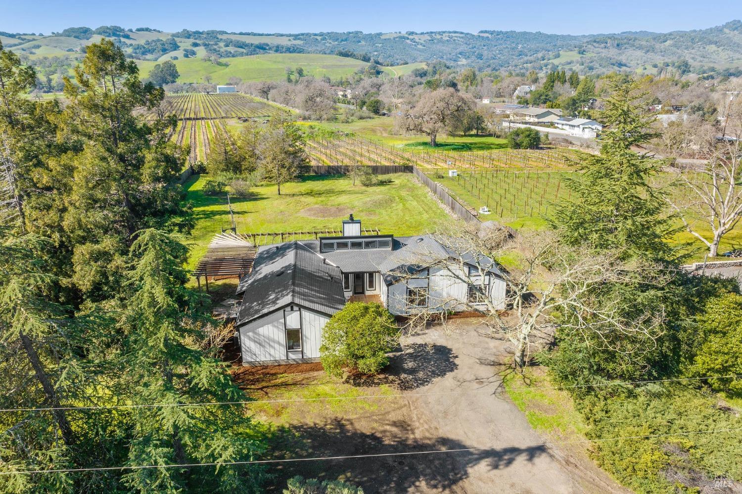 1282 Fowler Creek Road Sonoma, CA 95476 - Photo 85 of 86 an aerial view of residential houses with outdoor space