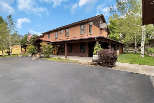 a view of a house with a patio