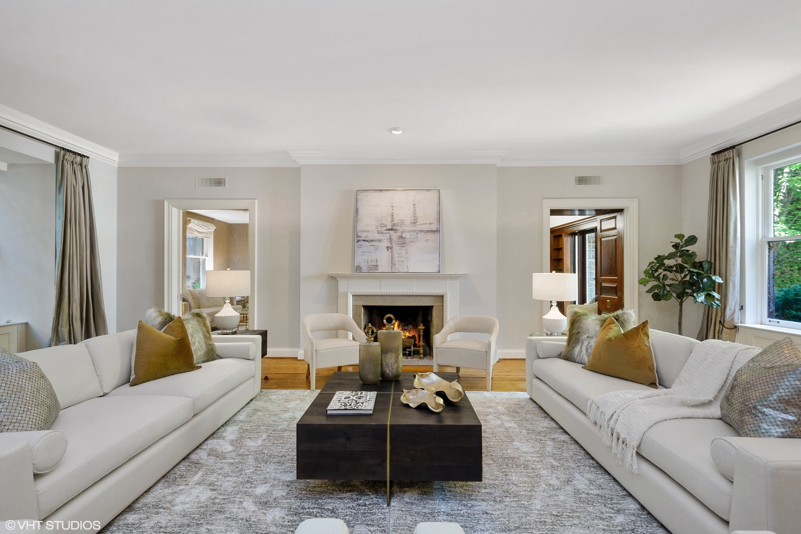 1442 North Astor Street Chicago, IL 60610 - Photo 11 of 55 a living room with furniture a fireplace and a large mirror