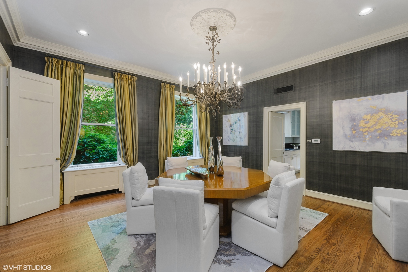 1442 North Astor Street Chicago, IL 60610 - Photo 26 of 55 a living room with furniture and a chandelier
