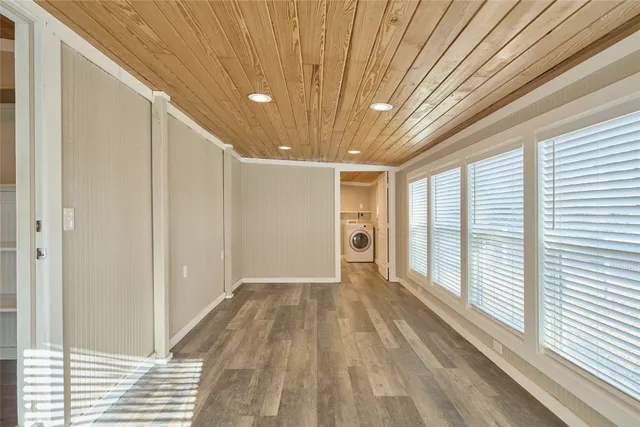 a view of entryway with wooden floor