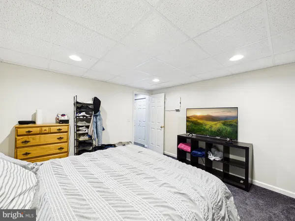 a storage room with furniture