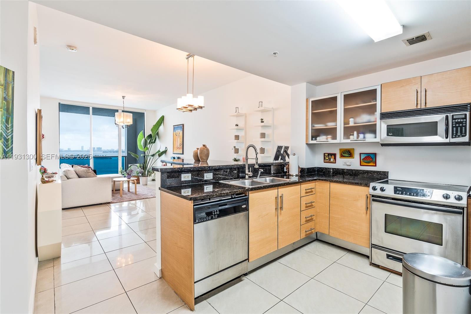725 Northeast 22nd Street, Unit 9E Miami, FL 33137 - Photo 3 of 12 a kitchen with stainless steel appliances granite countertop a stove and a sink