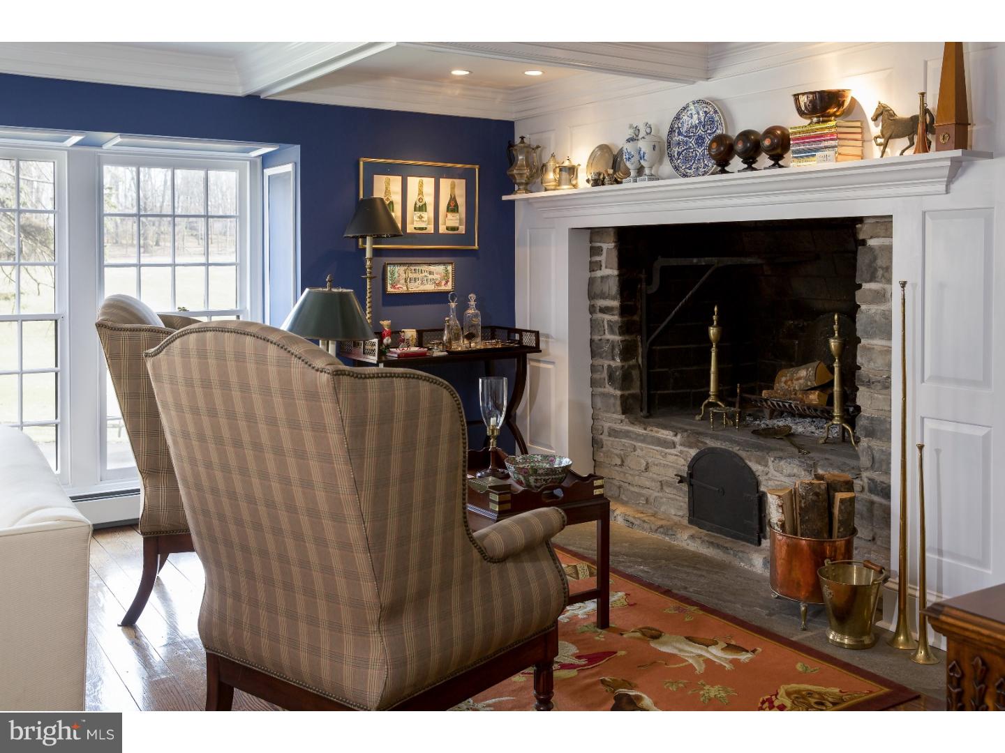 3056 Durham Road Doylestown, PA 18902 - Photo 11 of 36 Raised Stone Fireplace Reading area