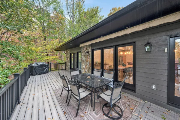 a view of a livingroom with furniture and wooden floor