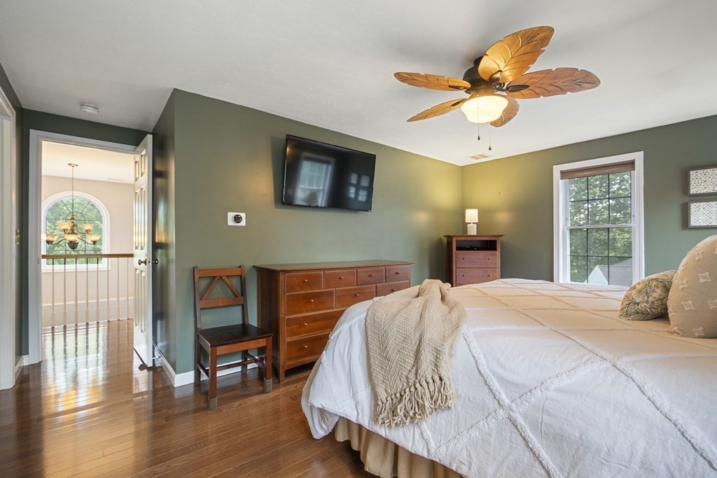 23 Taft Avenue Maynard, MA 01754 - Photo 21 of 42 a bedroom with a bed and wooden floor