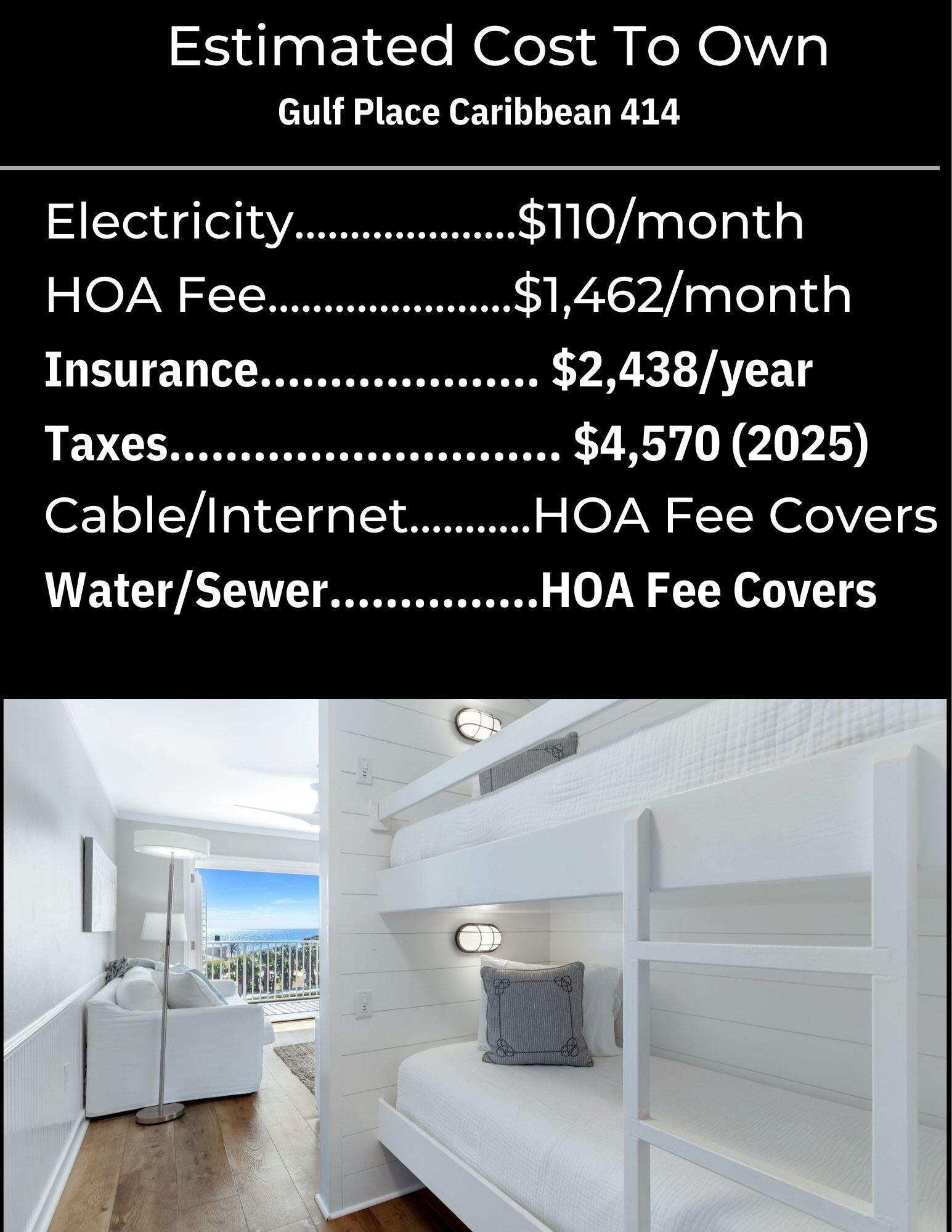 144 Spires Lane, Unit 414 Santa Rosa Beach, FL 32459 - Photo 14 of 62 cost-to-own-Gulf-Place-Caribbean-414-202