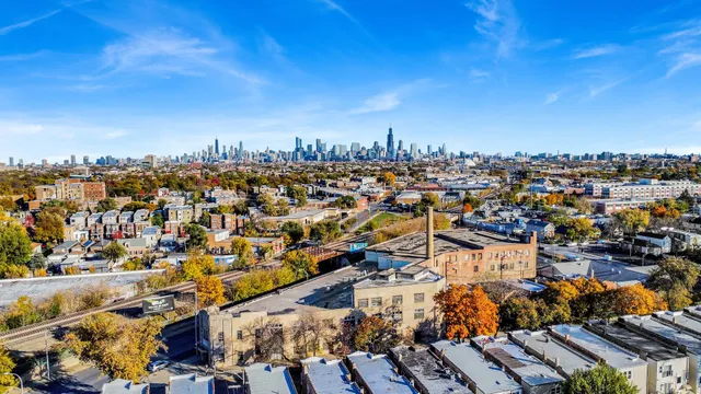 an aerial view of a city