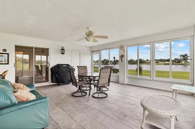 a workspace with furniture and window