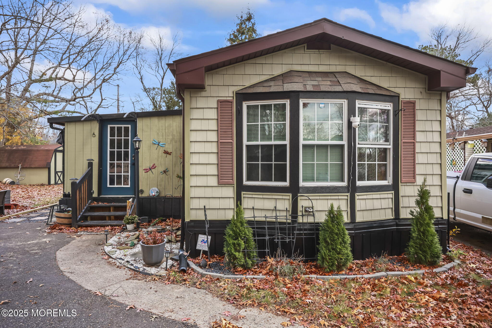 a front view of a house