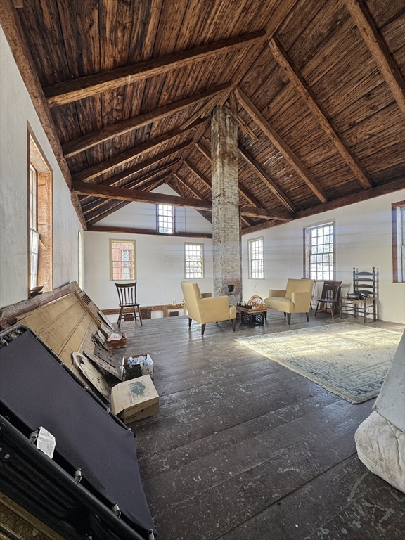 804 Main Street Ashby, MA 01431 - Photo 11 of 11 a view of a gym with wooden roof and sitting space