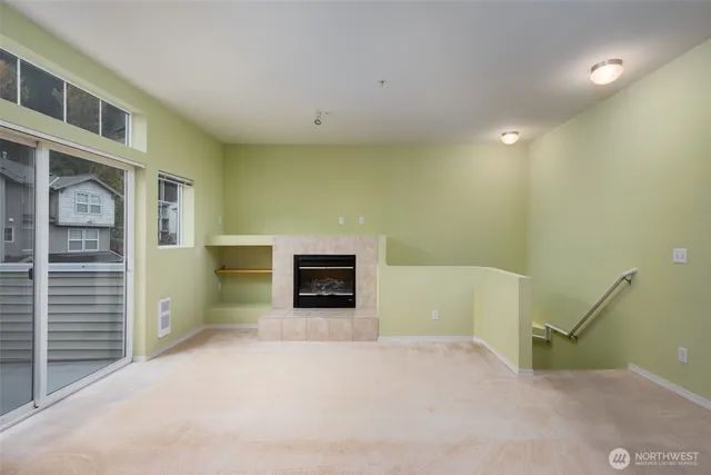 a view of a hallway with an empty room