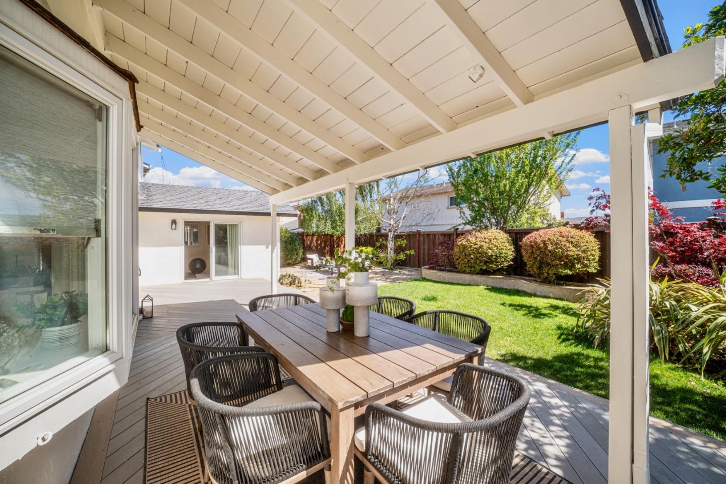 861 Haddock Street Foster City, CA 94404 - Photo 35 of 40 a view of an outdoor sitting area with furniture and garden view
