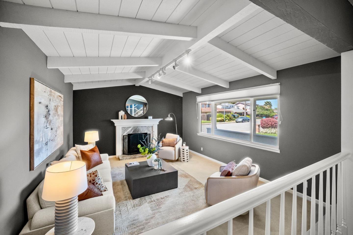 861 Haddock Street Foster City, CA 94404 - Photo 9 of 40 a living room with furniture a fireplace and a large window