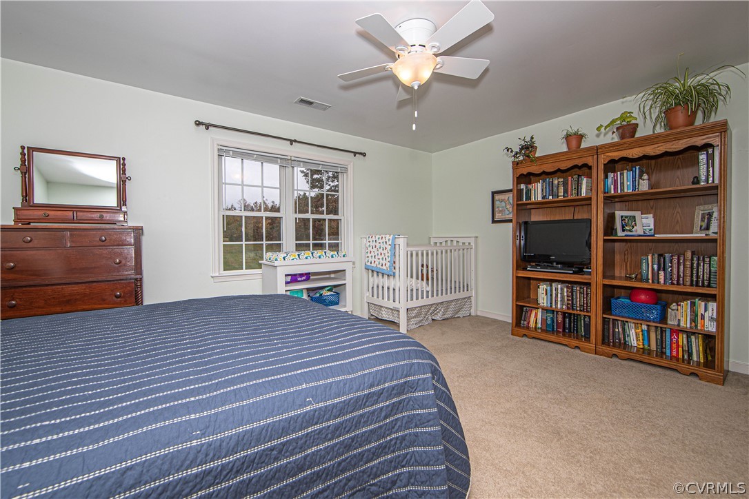 24410 Johnson Road Jetersville, VA 23083 - Photo 20 of 47 a bedroom with a bed a book shelf and a window