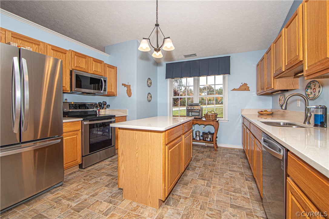 24410 Johnson Road Jetersville, VA 23083 - Photo 7 of 47 a kitchen with stainless steel appliances granite countertop a stove top oven a refrigerator a sink and dishwasher