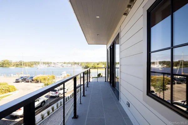 a view of ocean from a balcony