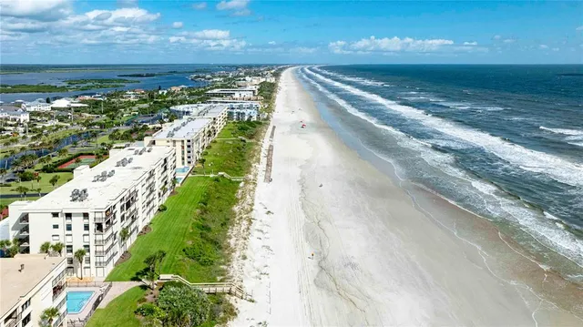 a view of a swimming pool with a garden