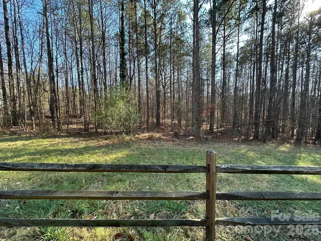 a view of a yard with a tree