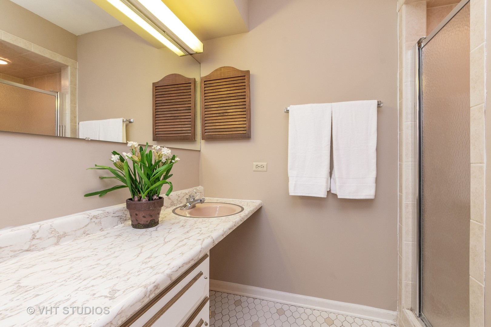 2849 Willow Road Homewood, IL 60430 - Photo 11 of 15 a bathroom with a granite countertop sink and a mirror