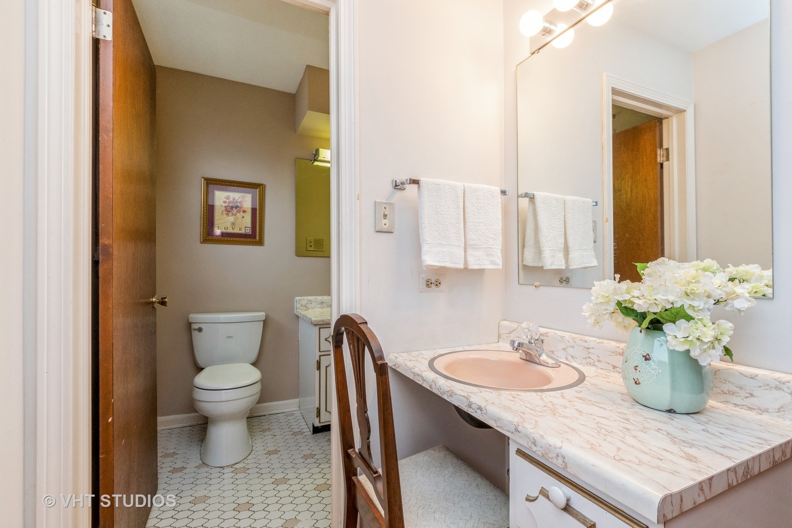 2849 Willow Road Homewood, IL 60430 - Photo 10 of 15 a bathroom with a granite countertop sink and a toilet