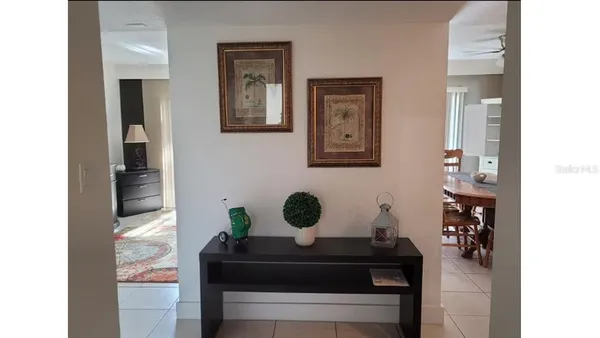 a living room with furniture and potted plant