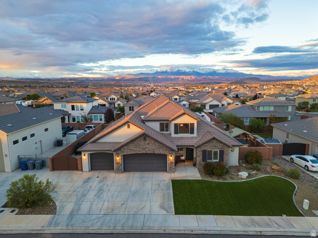 3181 East 3100 S Street St. George, UT 84790 - Photo 1 of 1 Aerial view of residential area with Pine Valley Mountain