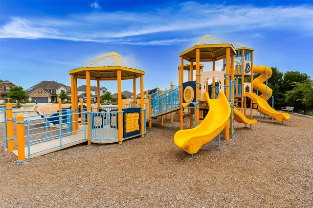 a view of a swimming pool and mountain
