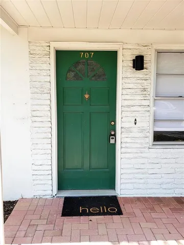 a view of a door of the house