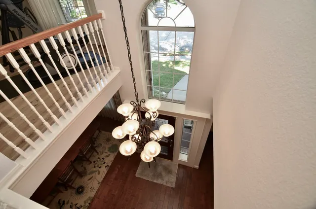 a view of a fireplace in wooden floor