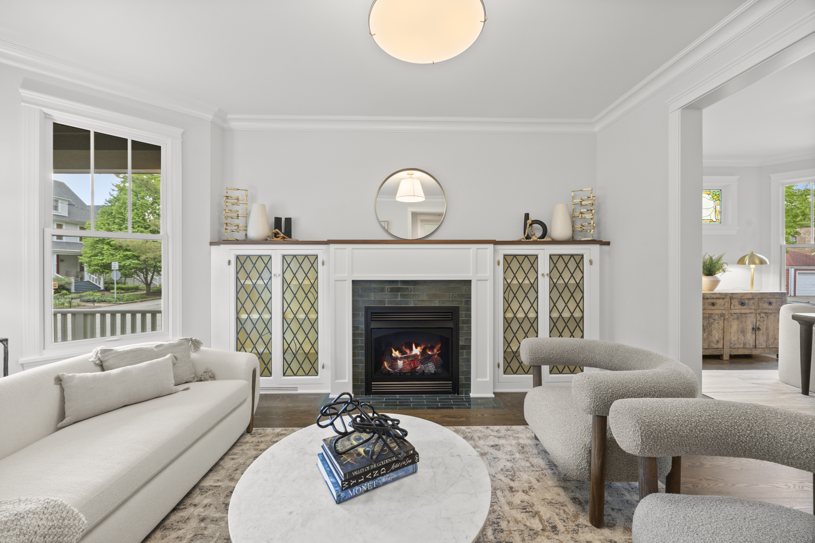 3902 North Hamilton Avenue Chicago, IL 60618 - Photo 6 of 67 a living room with furniture and a fireplace