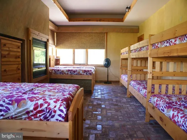 a view of a room with a window