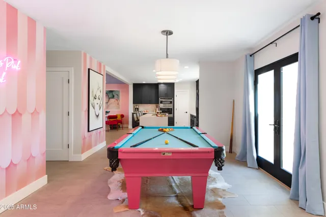 a view of a room with furniture window and a kitchen