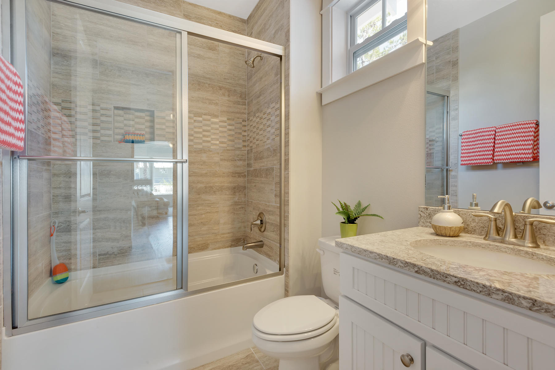 Lot 21 Grande Pointe Cir Inlet Beach Inlet Beach, FL 32461 - Photo 15 of 16 a bathroom with a granite countertop bathtub shower sink vanity and toilet