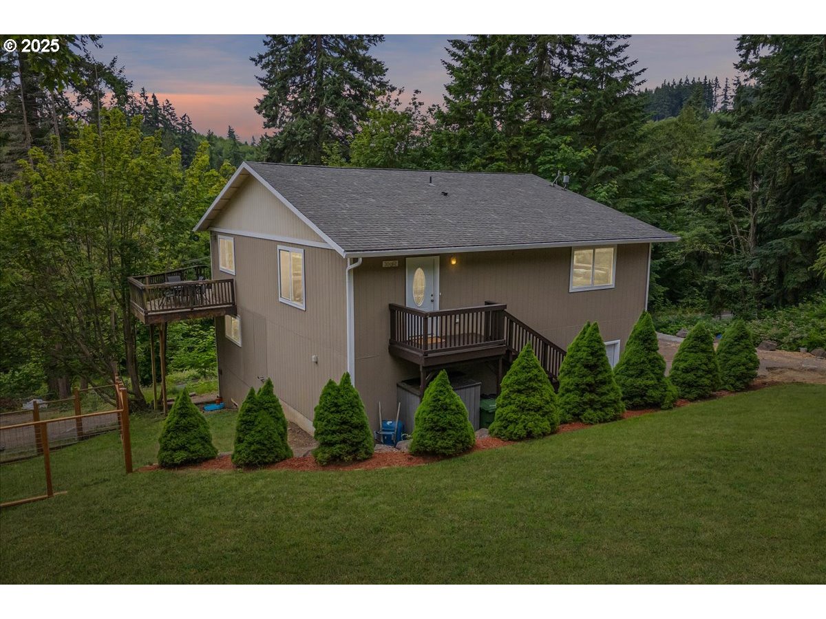 a house view with a garden space